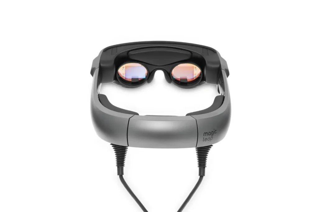 Magic Leap One Lightwear headset on a white background