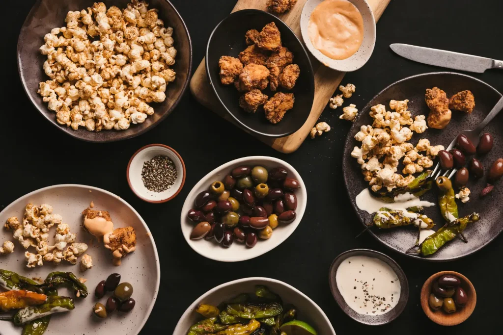 Overhead spread of small plates