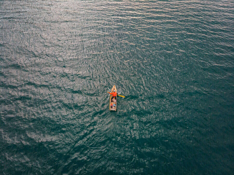 Lake Atitlán Canoe Aerial Print – Limited Edition