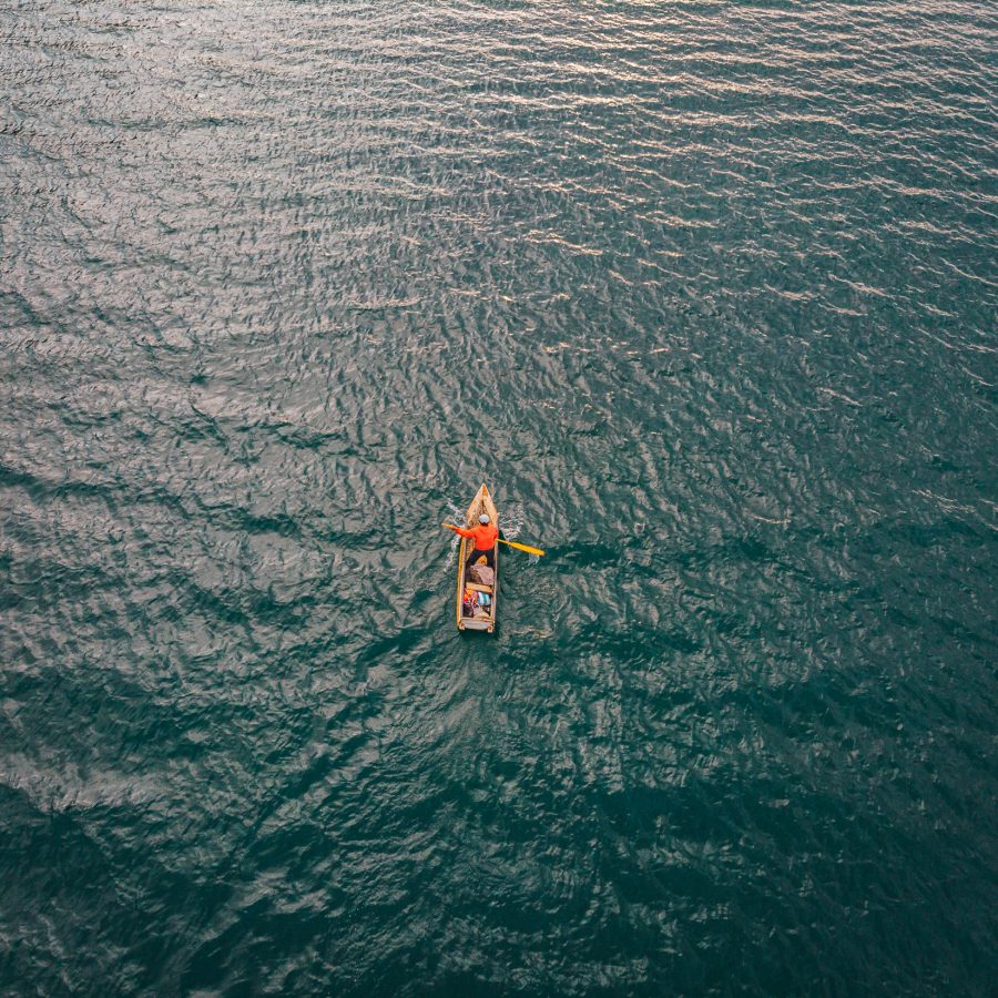 Lake Atitlán Canoe Aerial Print – Limited Edition