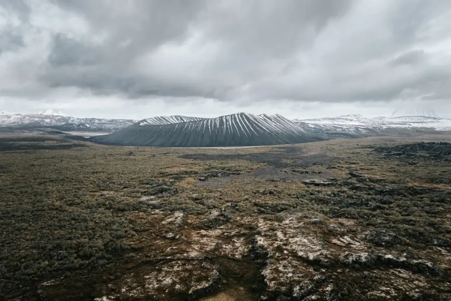 Krafla Crater Striped Snow Print – Limited Edition