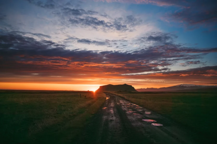 Mount Pétursey Puddle Road Print – Limited Edition