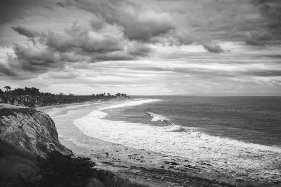 Ellwood Coastline Print – Limited Edition (Black & White)
