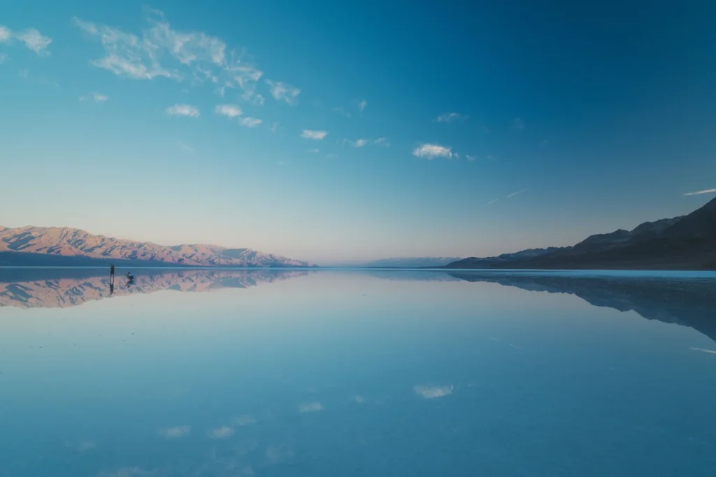 Lake Manly mirror reflection, Death Valley
